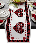 Eilifet Table Runner Romantic Heart Shapes Love Happy Valentine'S Day Gnome 13"X70" Dining Table Decorations Indoor Farmhouse Table Runners for Party Dinner Home Decor Home & Garden > Decor > Seasonal & Holiday Decorations EiLIFET Valentine's Dayeil2060 13"x70" 