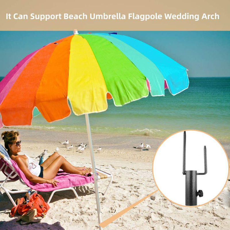 Mumusuki Parasol Anchor Beach Umbrella Holder Sand Screw Stand Fishing Rods Outdoor Sea Patio Lawn Garden Shade