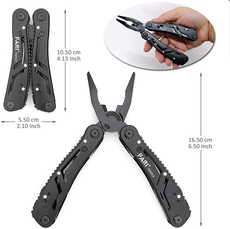 FARI Multitool Pliers, 21 in 1 Pocket Knife Folding Multi-Tool Kit for Men and Women, Handy Gifts Pocket Tool for Backpacking, Camping, Hiking, Hunting, Fishing Sporting Goods > Outdoor Recreation > Camping & Hiking > Camping Tools ABHT LLC   