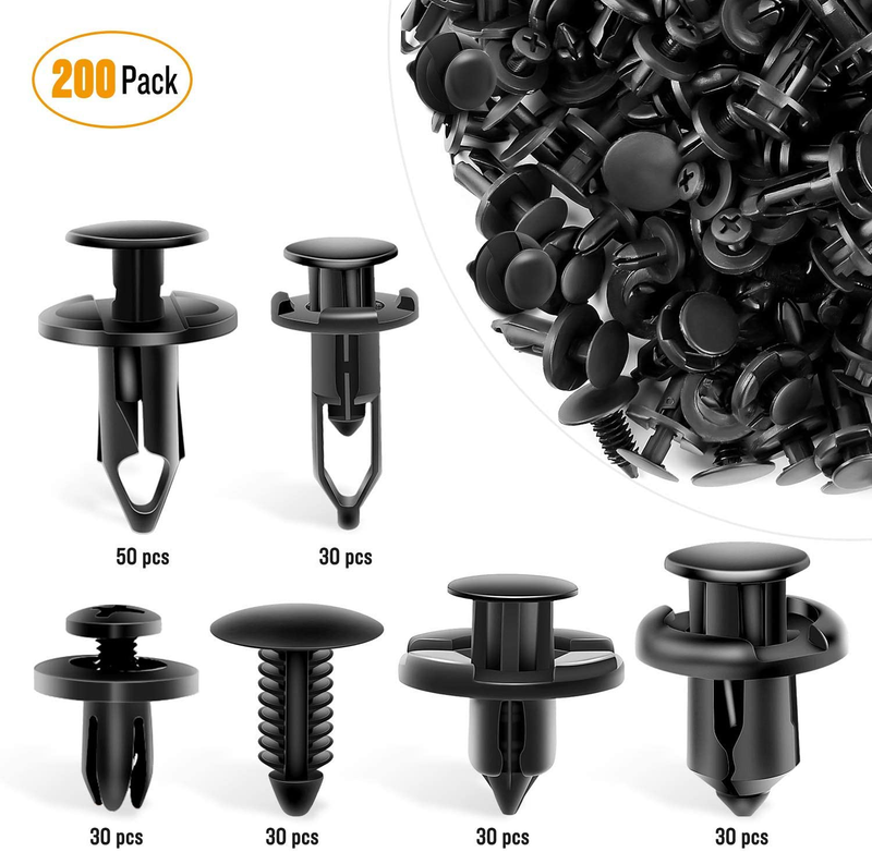 GOOACC - GRC-47 Universal Plastic Fender Clips,200 Pcs Push Bumper Fastener Rivet Clips with 6 Size Auto Body Retainer Clips Bumpers,Car Fender Replacement for GM, Ford & Ch Vehicles & Parts > Vehicle Parts & Accessories > Motor Vehicle Parts > Motor Vehicle Interior Fittings GOOACC 200 Pcs Rivet Clips  
