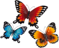 Fox Valley Traders Indoor/Outdoor Metal Butterflies, Set of 3 - Blue, Yellow, and Orange Butterflies with 7", 8", and 10" Diameters and Triangle Display Hook, One Size Fits All Home & Garden > Decor > Artwork > Sculptures & Statues Fox Valley Traders Butterflies  