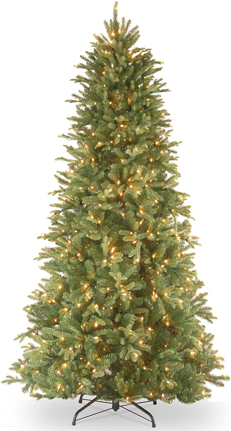 National Tree Company 'Feel Real' Pre-lit Artificial Christmas Tree | Includes Pre-strung White Lights and Stand | Tiffany Fir Slim - 6.5 ft Home & Garden > Decor > Seasonal & Holiday Decorations > Christmas Tree Stands National Tree Company Tree 6.5-FEET 