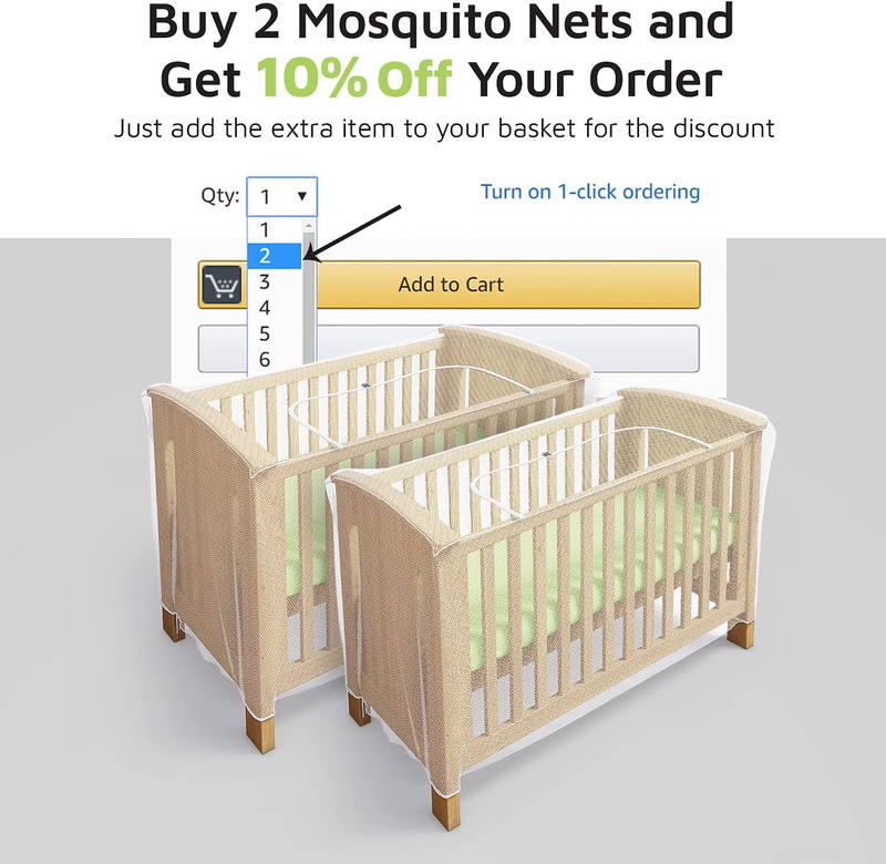 Mosquito Net for Cot, Crib & Cot Bed - Baby Mosquito Insect Net - Cat Net with Zipper Feature for Quick, Easy Access to Your Baby (By Luigi'S) Sporting Goods > Outdoor Recreation > Camping & Hiking > Mosquito Nets & Insect Screens Luigi's   