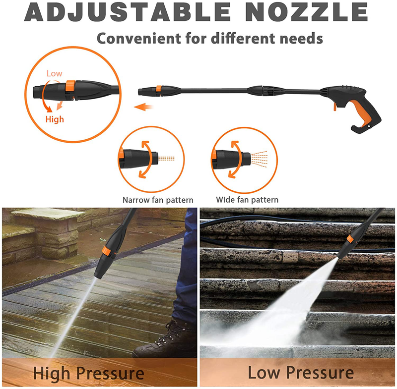 Electric Pressure Washer, Portable High Power Washer Machine 2000 Max PSI 1.32 GPM with 2 Nozzles, High Pressure Hoses, Detergent Tank, for Cleaning Homes, Cars, Decks, Driveways, Patios  SUNPOW   