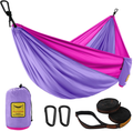 Puroma Camping Hammock Single & Double Portable Hammock Ultralight Nylon Parachute Hammocks with 2 Hanging Straps for Backpacking, Travel, Beach, Camping, Hiking, Backyard Home & Garden > Lawn & Garden > Outdoor Living > Hammocks Puroma Light Purple & Pink Large 