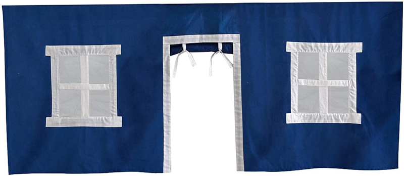 Max & Lily Cotton Underbed Curtains, Blue & White Sporting Goods > Outdoor Recreation > Camping & Hiking > Tent Accessories Max & Lily   