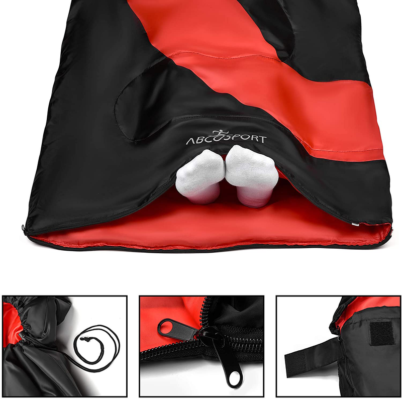 Sleeping Bag – Envelope Lightweight Portable, Comfort with Compression Sack - Great for 3 Season Traveling, Camping, Hiking, Outdoor Activities & Boys. Sporting Goods > Outdoor Recreation > Camping & Hiking > Sleeping Bags Abco Tech   