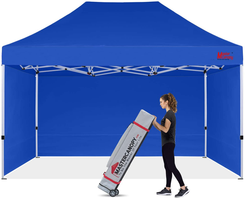 MASTERCANOPY Durable Pop-Up Canopy Tent 10X15 Heavy Duty Instant Canopy with Sidewalls (White) Sporting Goods > Outdoor Recreation > Camping & Hiking > Tent Accessories MASTERCANOPY Blue 10x15 
