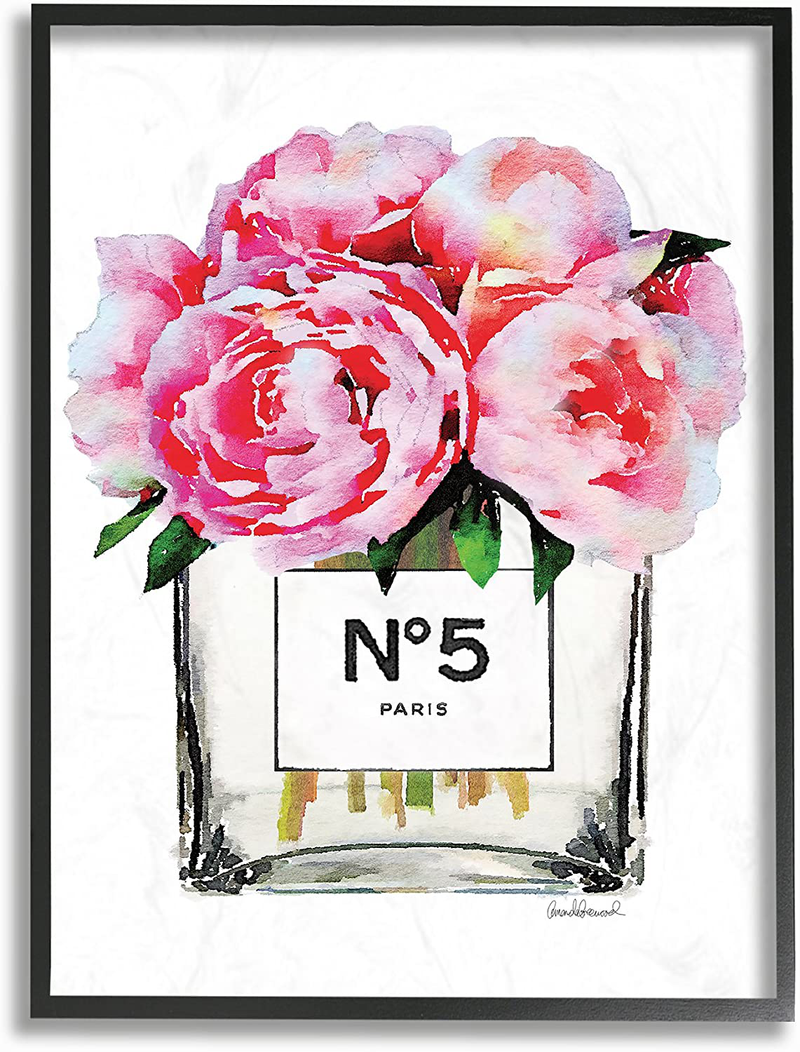 Stupell Industries Glam Paris Vase with Pink Peony Wall Art, 16 x 20, Design by Artist Amanda Greenwood Home & Garden > Decor > Vases Stupell Industries Framed Giclee 11x14 
