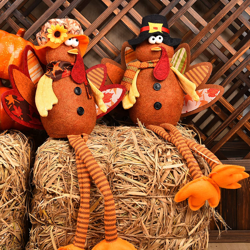Thanksgiving Turkey Decorations Fall Centerpieces for Tables Stuffed Decor Animal Plush Doll Couple 20 Inch Tabletop Autumn Kit for Harvest Home Room Home & Garden > Decor > Seasonal & Holiday Decorations& Garden > Decor > Seasonal & Holiday Decorations Havthcol   
