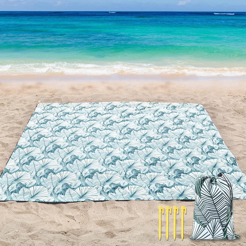 Home Queen Beach Blanket, Sand Free and Water Resistant Mat, Picnic Blanket ,Compact Sand Proof Mat Quick Drying, Heavy Duty & Durable Mat with 4 Stakes (Green & Black, 79 x 55 Inches) Home & Garden > Lawn & Garden > Outdoor Living > Outdoor Blankets > Picnic Blankets Home Queen Green & Black 79x55 in 