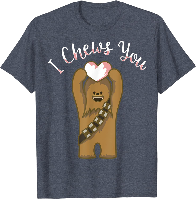 Star Wars Valentines I Chews You Chewbacca Graphic T-Shirt Home & Garden > Decor > Seasonal & Holiday Decorations Star Wars Heather Blue Men 3XL