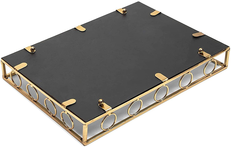 Juvale Gold Metal Mirror Tray (15 x 11 x 2 Inches) Home & Garden > Decor > Decorative Trays Juvale   
