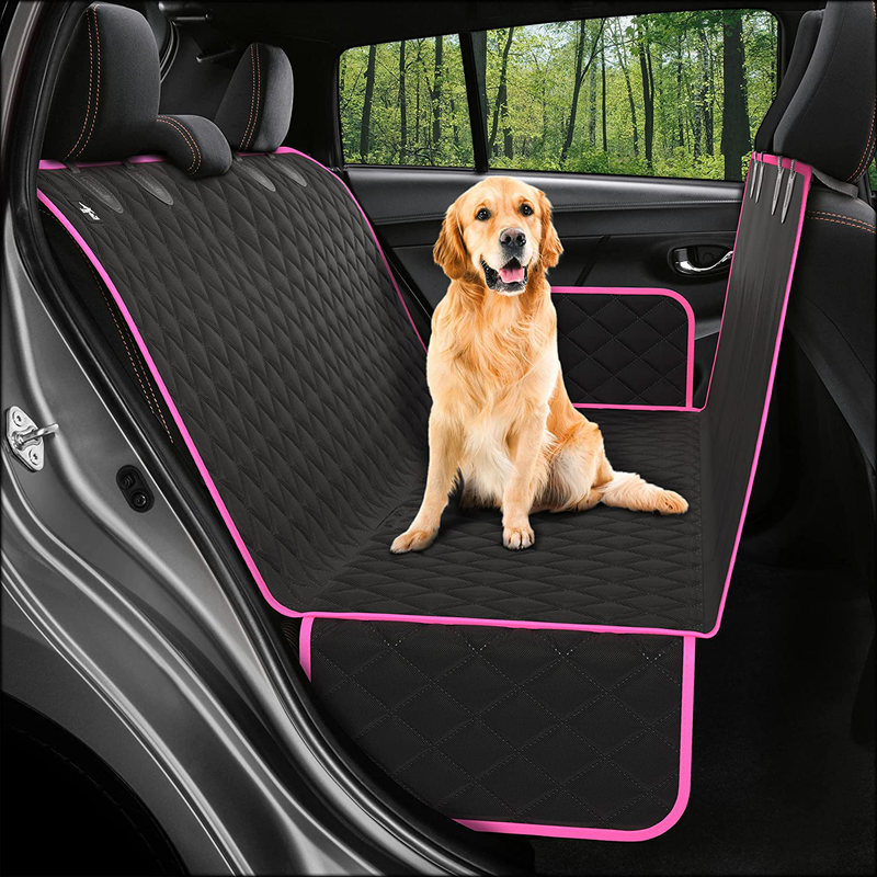 Dog Back Seat Cover Protector Waterproof Scratchproof Nonslip Hammock for Dogs Backseat Protection Against Dirt and Pet Fur Durable Pets Seat Covers for Cars & SUVs Vehicles & Parts > Vehicle Parts & Accessories > Motor Vehicle Parts > Motor Vehicle Seating Active Pets Pink XL 