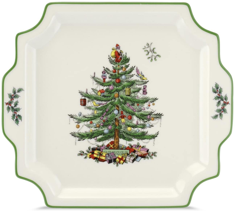 Spode Christmas Tree Sculpted Platter, 19-Inch Home & Garden > Decor > Seasonal & Holiday Decorations& Garden > Decor > Seasonal & Holiday Decorations Spode Christmas Tree Square Handled Platter  