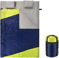 Extremus Rectangular Camping Sleeping Bag, 3-Season Comfort, Single/Double Backpacking Sleeping Bags for Adults, Lightweight, Water Repellency,Camping Gear, Stuff Sack with Compression Straps Included Sporting Goods > Outdoor Recreation > Camping & Hiking > Sleeping Bags Extremus B: Double-Navy Blue/Chartreuse  