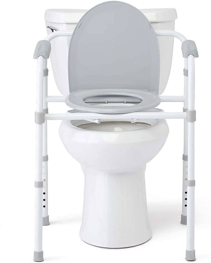 Medline 3-In-1 Steel Folding Bedside Commode, Commode Chair for Toilet Is Height Adjustable, Can Be Used as Raised Toilet, Supports 350 Lbs Sporting Goods > Outdoor Recreation > Camping & Hiking > Portable Toilets & Showers Medline   