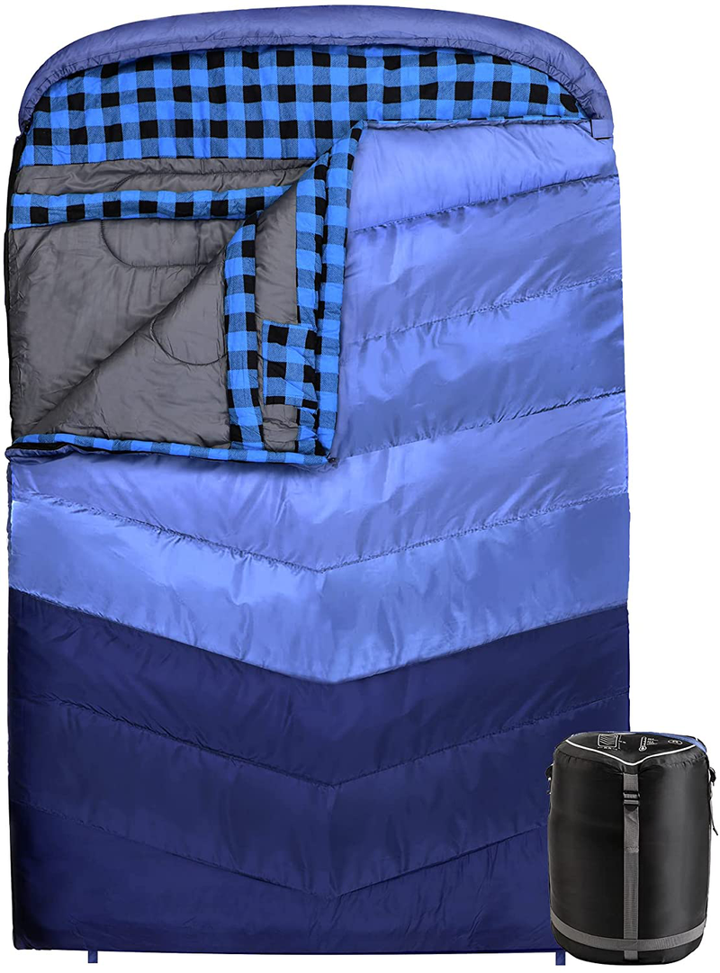 Coastrail Outdoor Double Sleeping Bag Queen-Sized for Adults Couples, XL THREE-ZONE Thickened Design Warm and Comfortable for Camping 3-4 Seasons Cold Weather with Compression Sack Sporting Goods > Outdoor Recreation > Camping & Hiking > Sleeping Bags Coastrail Outdoor 0 Degrees Fahrenheit  