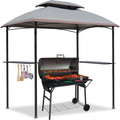 CoastShade 8'x 5' Grill Gazebo Double Tiered Outdoor BBQ Canopy,Grill Gazebo Shelter for Patio and Outdoor Backyard BBQ's with LED Light x 2 (Khaki) Home & Garden > Lawn & Garden > Outdoor Living > Outdoor Structures > Canopies & Gazebos CoastShade Gray Arc 6‘x9’ 