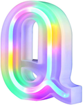 Neon Letter Lights 26 Alphabet Letter Bar Sign Letter Signs for Wedding Christmas Birthday Partty Supplies,USB/Battery Powered Light Up Letters for Home Decoration-Colourful J Home & Garden > Decor > Seasonal & Holiday Decorations& Garden > Decor > Seasonal & Holiday Decorations WARMTHOU Letter-q  