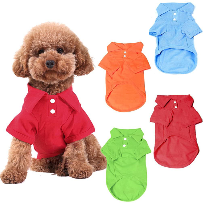 KINGMAS 4 Pack Dog Shirts Pet Puppy T-Shirt Clothes Outfit Apparel Coats Tops Animals & Pet Supplies > Pet Supplies > Cat Supplies > Cat Apparel KINGMAS Medium  