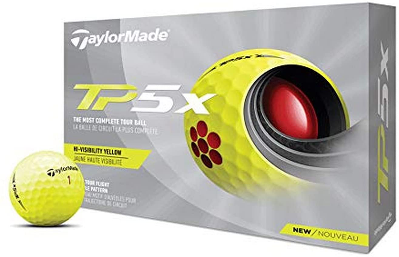 TaylorMade TP5 & TP5x Golf Balls (White, Yellow, Pix)  TaylorMade Yellow 2021 TP5x 