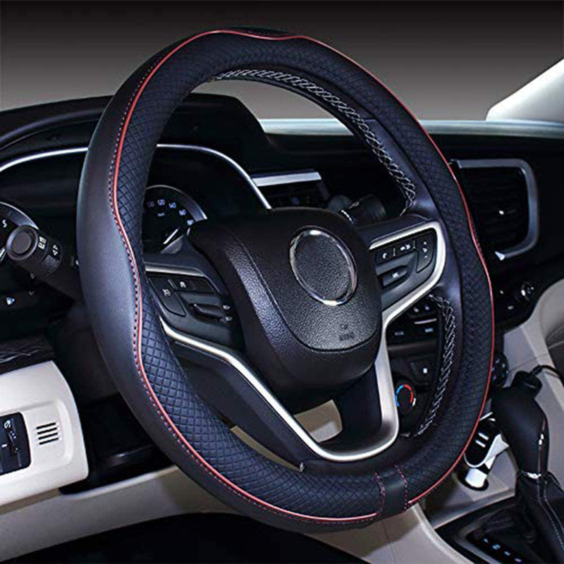 Mayco Bell Microfiber Leather Car Medium Steering wheel Cover (14.5''-15'',Black Dark Blue) Vehicles & Parts > Vehicle Parts & Accessories > Vehicle Maintenance, Care & Decor > Vehicle Decor > Vehicle Steering Wheel Covers Mayco Bell Wine Red 14.5- 15''(fit for mostly cars) 