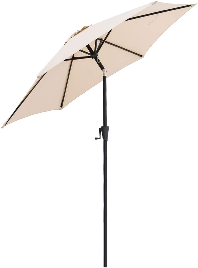 FLAME&SHADE 6.5 x 10 ft Rectangular Outdoor Patio and Table Umbrella with Tilt - Aqua Blue Home & Garden > Lawn & Garden > Outdoor Living > Outdoor Umbrella & Sunshade Accessories FLAME&SHADE Beige 7'6'' 