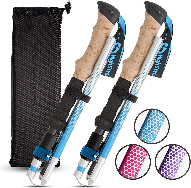 Foldable Hiking & Trekking Poles, 2 Lightweight Collapsible Walking Sticks, Adjustable Quick Lock Folding Poles with Backpacking Essentials Accessories Gift for Men and Women Sporting Goods > Outdoor Recreation > Camping & Hiking > Hiking Poles High Stream Gear   