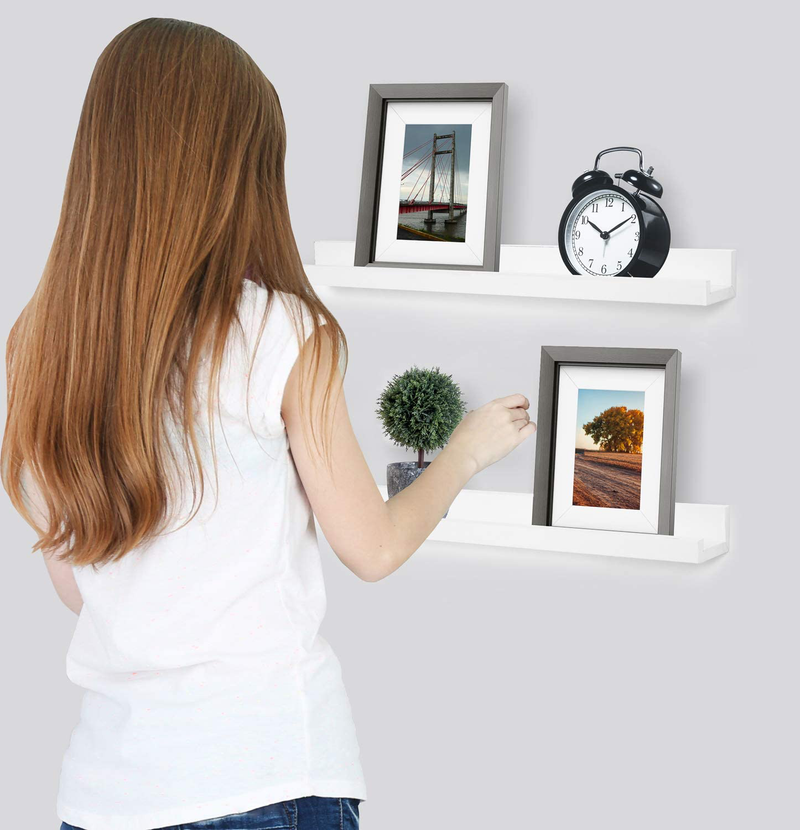 Greenco Wall Mounted Photo Ledge Floating Shelves Furniture > Shelving > Wall Shelves & Ledges Greenco   