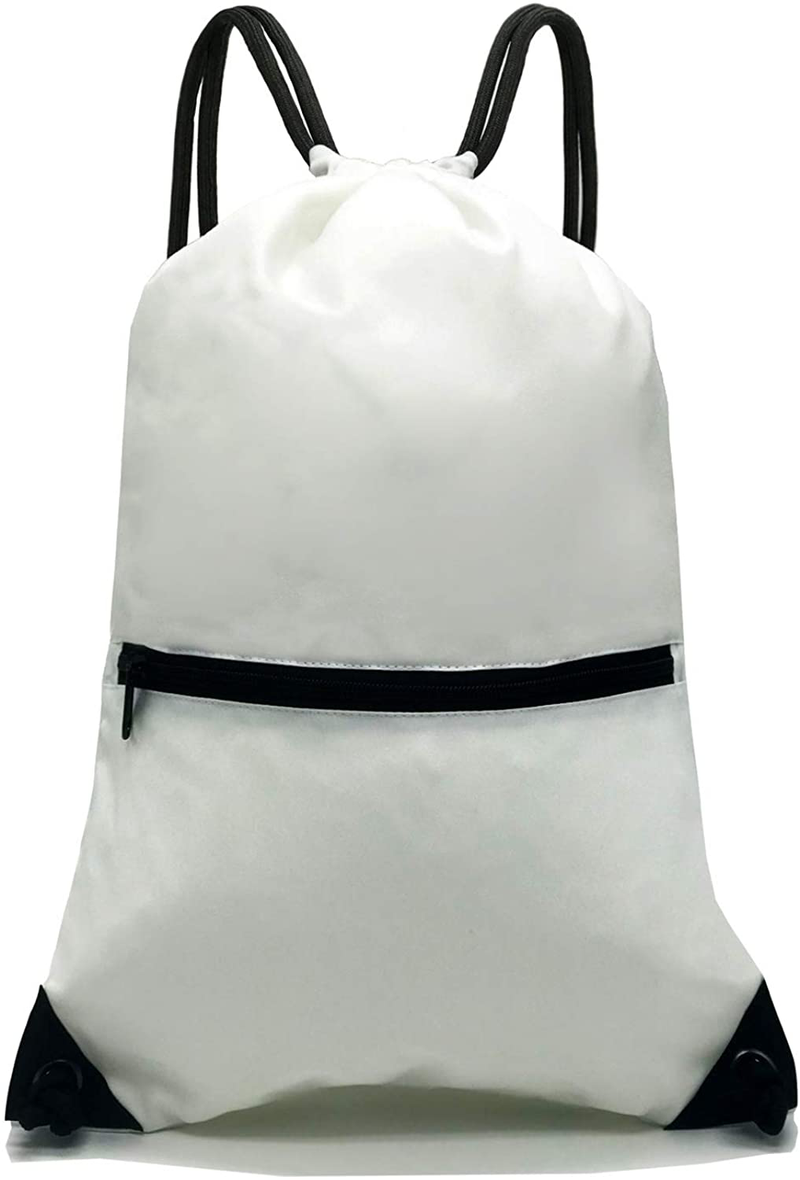 HOLYLUCK Drawstring Backpack Bag Sport Gym Sackpack Home & Garden > Household Supplies > Storage & Organization HOLYLUCK White  