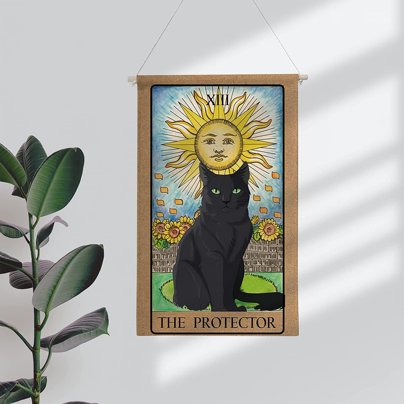 Tarot Theme Hanging Poster Wall Art Prints Tarot Card the Protector Canvas Flag Banner Scroll Ready to Hang Home Sign Wall Decor (13 Inch X 24 Inch) Home & Garden > Decor > Artwork > Posters, Prints, & Visual Artwork Dolimifa   