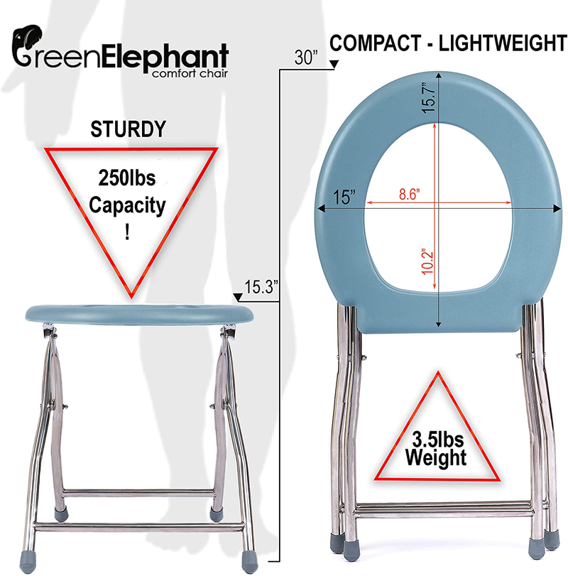 Green Elephant Portable Toilet for Camping | Yoni Steam Seat | Portable Potty for Adults | Stainless Steel Emergency Toilet and Travel Toilet, Easily Folds Extremely Flat for Convenient Storage Sporting Goods > Outdoor Recreation > Camping & Hiking > Portable Toilets & ShowersSporting Goods > Outdoor Recreation > Camping & Hiking > Portable Toilets & Showers Green Elephant   
