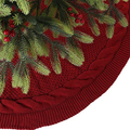 Sattiyrch Christmas Tree Skirt, 48 inches Luxury Cable Knit Knitted Thick Rustic Xmas Holiday Decoration, Burgundy (1) Home & Garden > Decor > Seasonal & Holiday Decorations > Christmas Tree Skirts Sattiyrch Burgundy 48" 