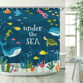 RosieLily Kids Shower Curtain, Ocean Shower Curtains , Under The Sea Shower Curtain with 12 Hooks, Sea Animal for Kids Bathroom Decor, 72 x72 Inch Home & Garden > Decor > Seasonal & Holiday Decorations RosieLily Fish 72W x 72H 
