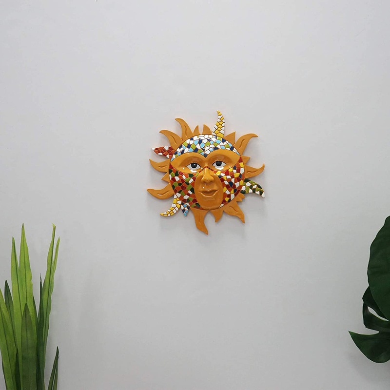 LiffyGift Resin Sunface Wall Decor Craft Sculpture Art Hanging for Indoor Living Room Outdoor Garden Decoration Home & Garden > Decor > Artwork > Sculptures & Statues LIFFY   