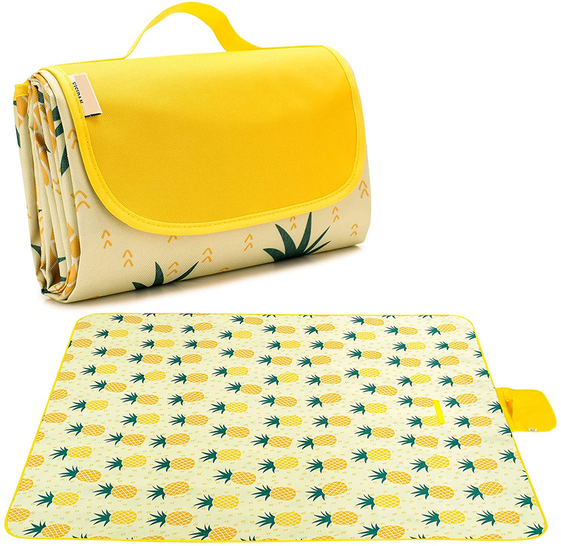 Picnic Blankets Waterproof Foldable, Picnic Mat for Park Grass ,Lawn,Travel, Camping, Hiking (79''×77'') Home & Garden > Lawn & Garden > Outdoor Living > Outdoor Blankets > Picnic Blankets Lolmi Pineapple  