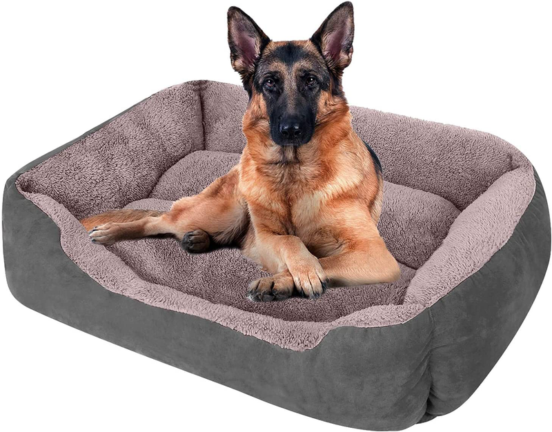 CLOUDZONE Dog Beds for Large Dogs, Large Dog Bed Machine Washable Rectangle Breathable Soft Padding with Nonskid Bottom Pet Bed for Medium and Large Dogs or Multiple Animals & Pet Supplies > Pet Supplies > Dog Supplies > Dog Beds CLOUDZONE Grey XXL-Large(37.5''x30''x7'') 