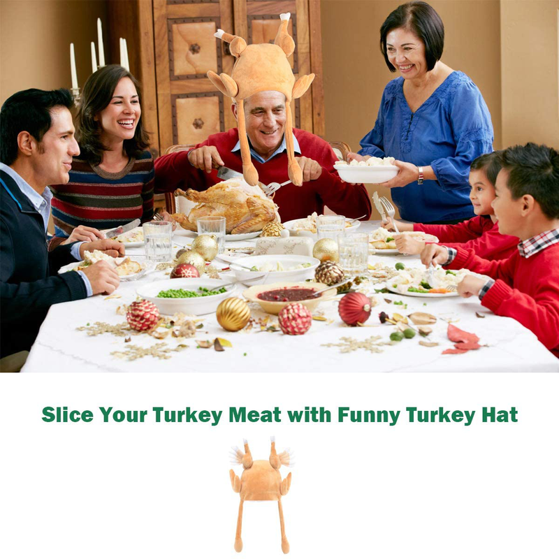 Thanksgiving Turkey Hat, Movable Legs for Funny Happy Holiday, Christmas Hats Included Home & Garden > Decor > Seasonal & Holiday Decorations& Garden > Decor > Seasonal & Holiday Decorations Party Zealot   