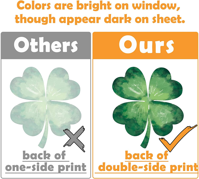 Ivenf St. Patrick'S Day Decorations Window Clings Decor, Extra Large Shamrock Decal Stickers for Kids School Home Office Accessories Party Supplies Gifts, 6 Sheets 79 Pcs
