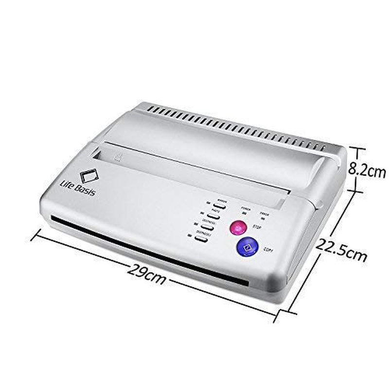 Life Basis Tattoo Stencil Transfer Machine Thermal Tattoo Kit Copier Printer Thermal Printer for Temporary and Permanent Tattoos Free 10pcs Tattoo Stencil Transfer Paper Silver Update Version Electronics > Print, Copy, Scan & Fax > Printer, Copier & Fax Machine Accessories Life Basis   