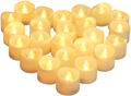 Homemory Battery Operated LED Tea Lights, Pack of 24, Flameless Votive Tealights with Warm White Flickering Bulb Light, Small Electric Fake Tea Candle Realistic for Wedding, Table, Gift, Outdoor Home & Garden > Decor > Home Fragrances > Candles Homemory Bright Gold (White Base)  