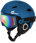 Odoland Snow Ski Helmet and Goggles Set, Sports Helmet and Protective Glasses - Shockproof/Windproof Protective Gear for Skiing, Snowboarding, Motorcycle Cycling, Snowmobile Sporting Goods > Outdoor Recreation > Winter Sports & Activities > Skiing & Snowboarding > Ski & Snowboard Helmets Odoland Dark Blue Large(57-59cm) 