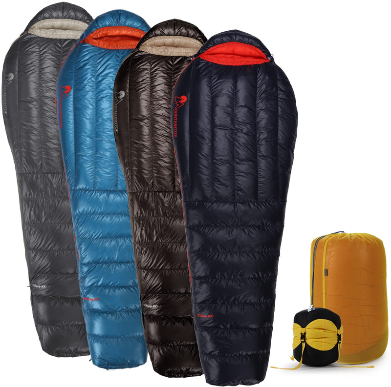 Mountaintop Ultralight Mummy down Sleeping Bag 650 Fill Power Duck down Suits for 32 Degree F for Camping Hiking Backpacking Sporting Goods > Outdoor Recreation > Camping & Hiking > Sleeping Bags MOUNTAINTOP 32 Degree-Navy Blue  