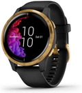 Garmin Venu, GPS Smartwatch with Bright Touchscreen Display, Features Music, Body Energy Monitoring, Animated Workouts, Pulse Ox Sensor and More, Rose Gold with Tan Band Apparel & Accessories > Jewelry > Watches Garmin Gold with Black Band Venu 