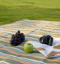DEETIK Large Picnic Blanket for Indoor and Outdoor, 79" x 77" Sandproof Waterproof Windproof Material, Mat for Beach, Travel, Camping, Hiking, Machine Washable, Foldable, - Yellow Plaids Home & Garden > Lawn & Garden > Outdoor Living > Outdoor Blankets > Picnic Blankets DEETIK Army Green Stripe  
