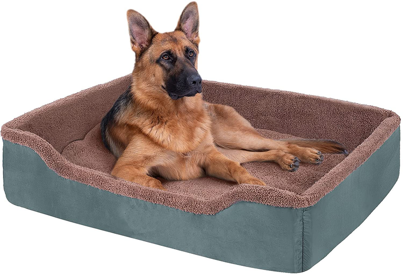 Dog Bed for Medium and Large Dogs,Machine Washable Dog Beds with Removable Covers,Rectangle Pet Bed with Waterproof Bottom(32/35/39 Inch) Animals & Pet Supplies > Pet Supplies > Dog Supplies > Dog Beds MFOX Grey XX-Large(39"*32") 