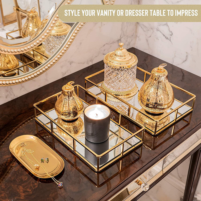Mirror Trays (Gold) Home & Garden > Decor > Decorative Trays Mili Home   