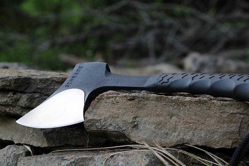 Schrade SCAXE10 11.1In Full Tang Hatchet with 3.6In Stainless Steel Blade and TPR Handle for Outdoor Survival Camping and Everyday Tasks , Black Sporting Goods > Outdoor Recreation > Camping & Hiking > Camping Tools Taylor Brands LLC   