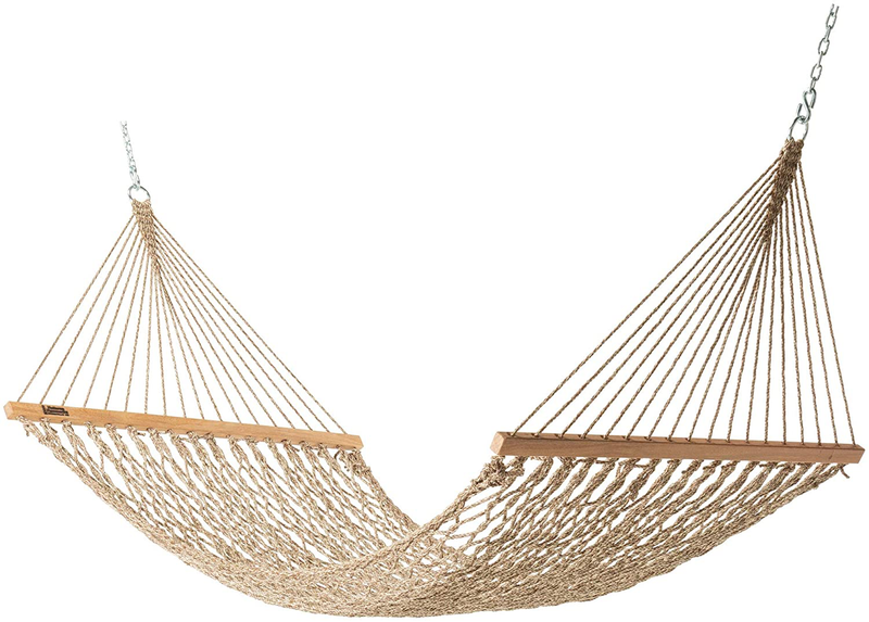 Hatteras Hammocks DC-11OT Small Oatmeal Duracord Rope Hammock with Free Extension Chains & Tree Hooks, Handcrafted in The USA, Accommodates 1 Person, 450 LB Weight Capacity, 11 ft. x 45 in. Home & Garden > Lawn & Garden > Outdoor Living > Hammocks Hatteras Hammocks Antique Brown Oatmeal Heirloom Tweed  